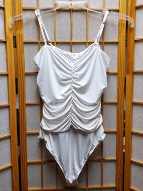 Venus Ruched Stretchy Thong Bodysuit Women's S/M Junior's M/L